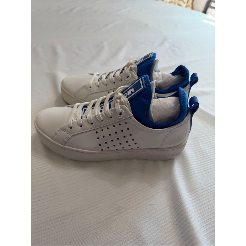 Michael Kors Ace Lace Up Lasered Leather Sneakers Shoes Size 5M - Picture 6 of 10